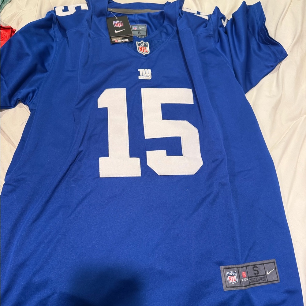 Nike NFL NY GIANTS Royal Blue Football Jersey with White #15